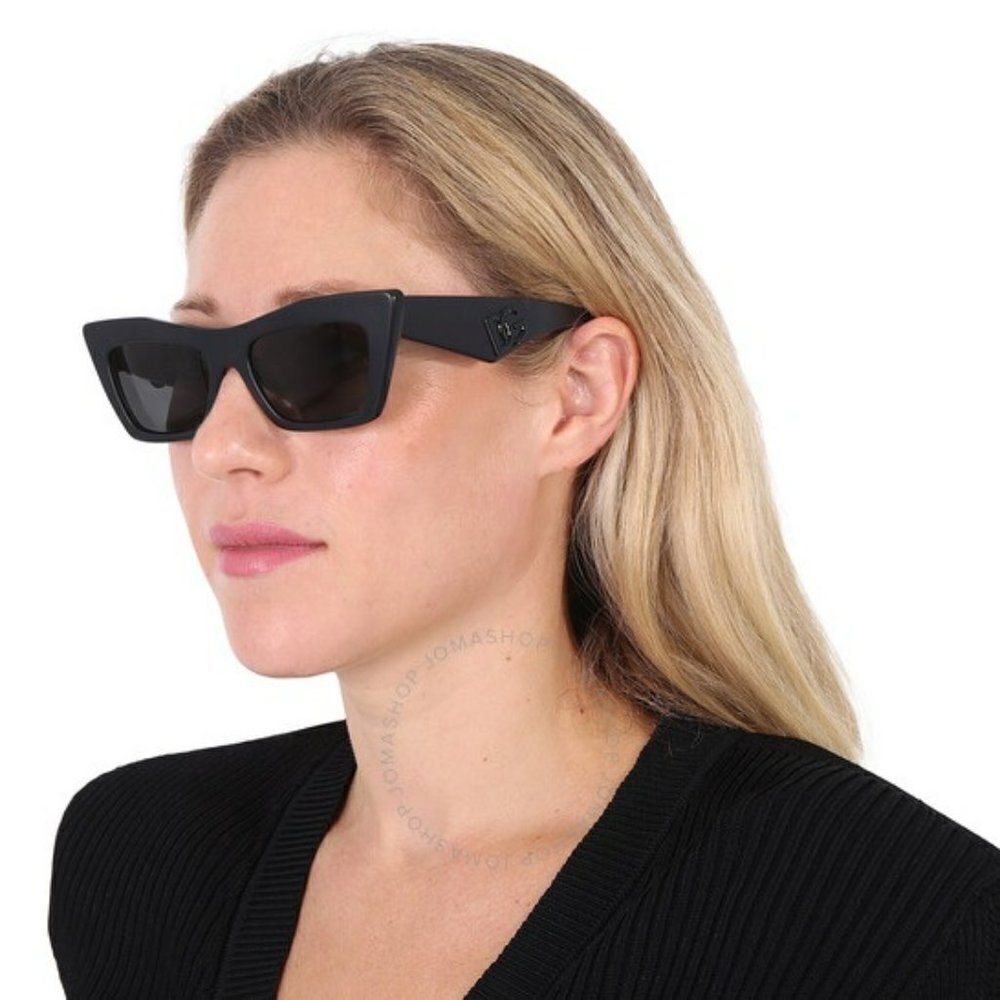 SALE! NEW D&G DG4435 25256G Matte Black Gray Mirrored Cat Eye Women Sunglasses